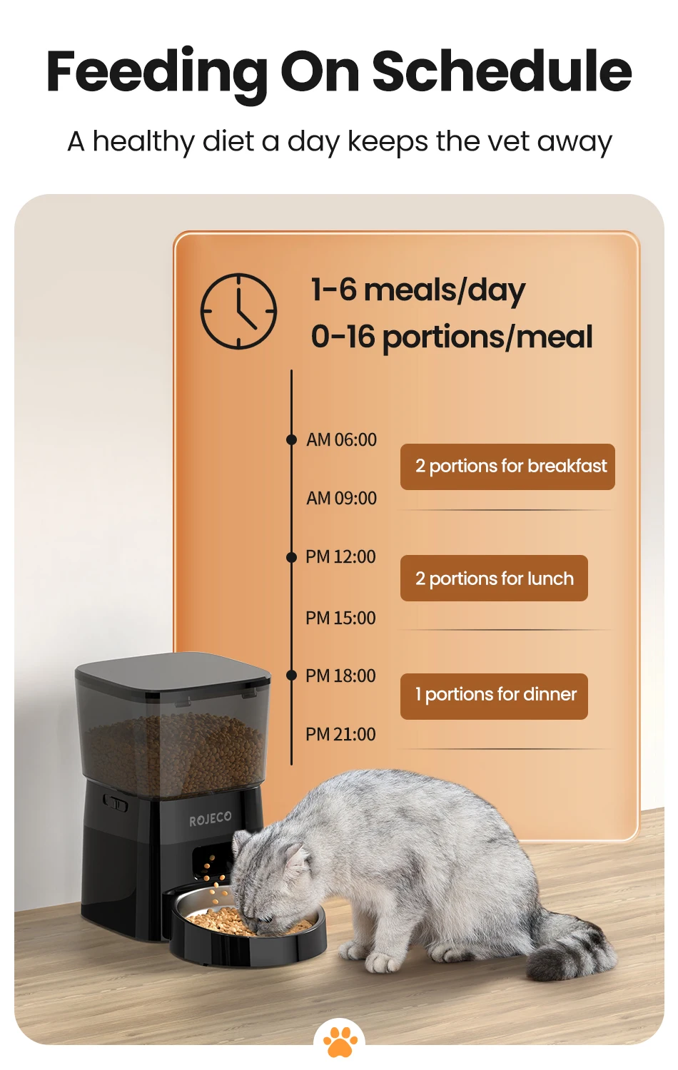 Automatic Pet Feeder 2L – Button-Control Dry Food Dispenser