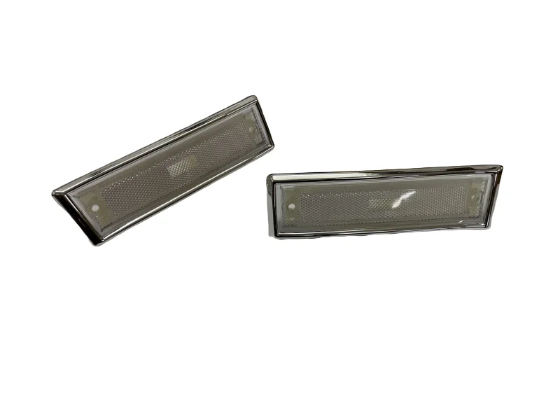 

Exquisite Show-Quality 2 Pc Side Marker Light Clear Lens With Chrome Trim For Chevrolet Gmc Ck Pick Up Blazer Jimmy 81-91