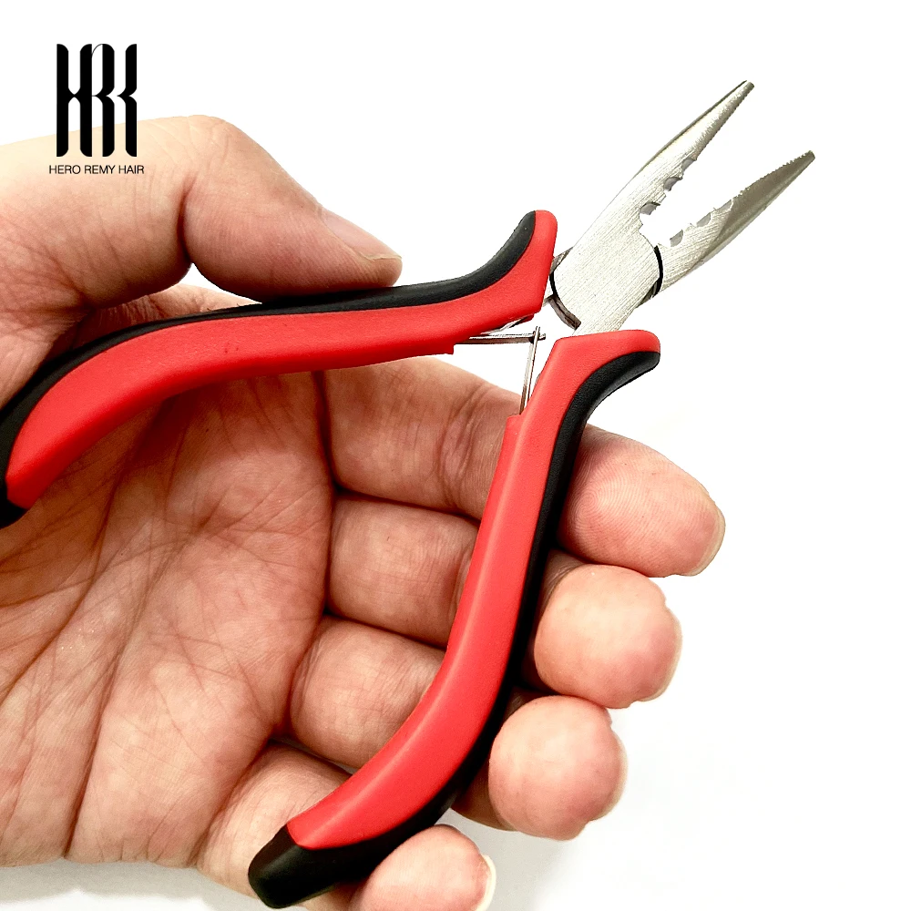 Alicate de extensão de cabelo, ferramentas de 3 furos, alicate para micro anéis/links, extensões de cabelo de penas, cápsula, remoção de pinças