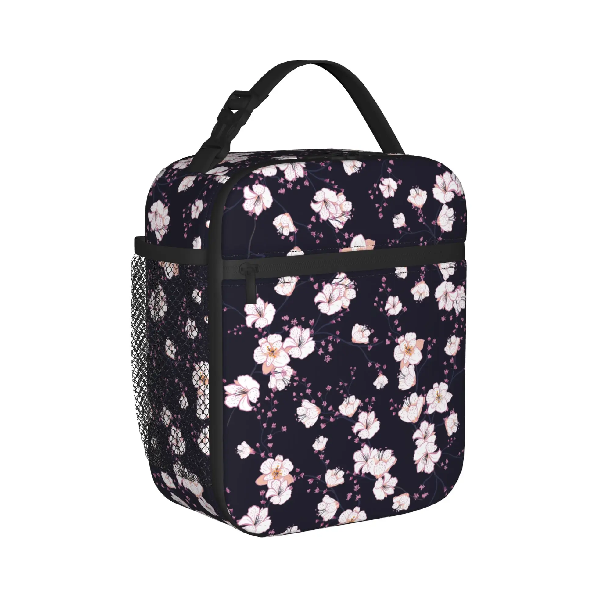 Japanese Sakura Cherry Blossom Thermal Insulated Lunch Bag for School  Portable Food Container Bags Cooler Thermal Lunch Boxes