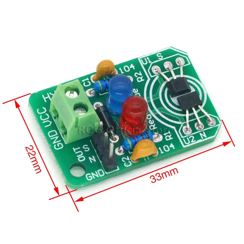 Hall magnetic Induction sensor magnetic detection pole resolver North and South detection module DIY learning kit