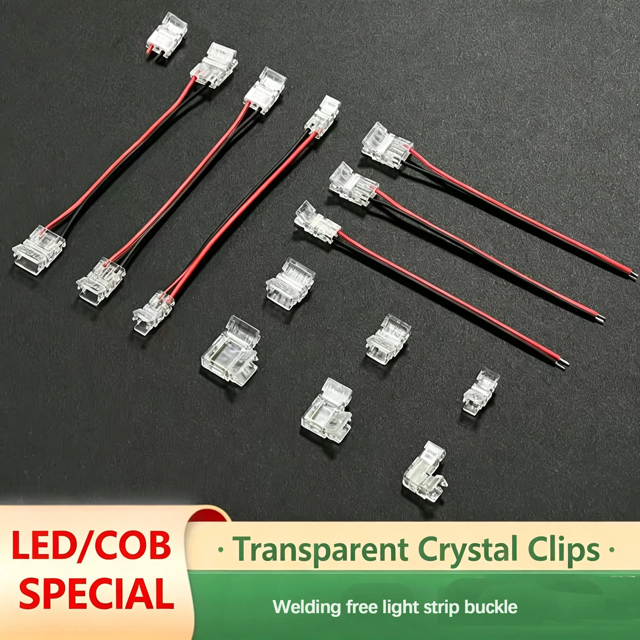 COB LED Wire Connector 5mm 8mm 10mm Connection Solderless Mini Buckle FCOB RGB CCT LED Strip Lights 2 Pin Connector With Wire