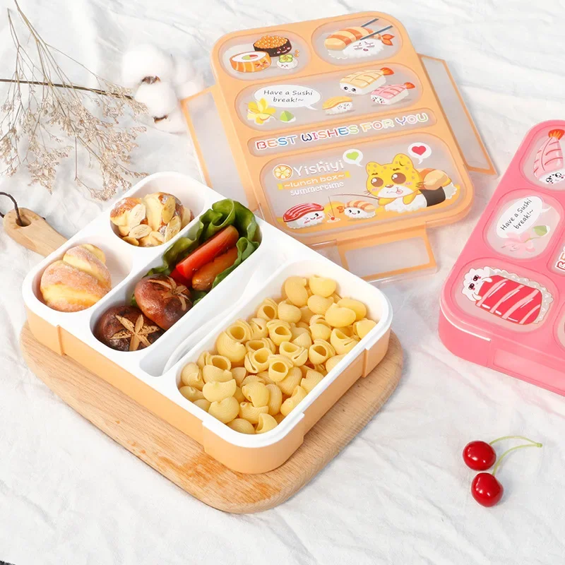 Child Lunch Box High Capacity Tableware Food Container Travel Hiking Camping Office School Leakproof Portable Bento Box 1000ML