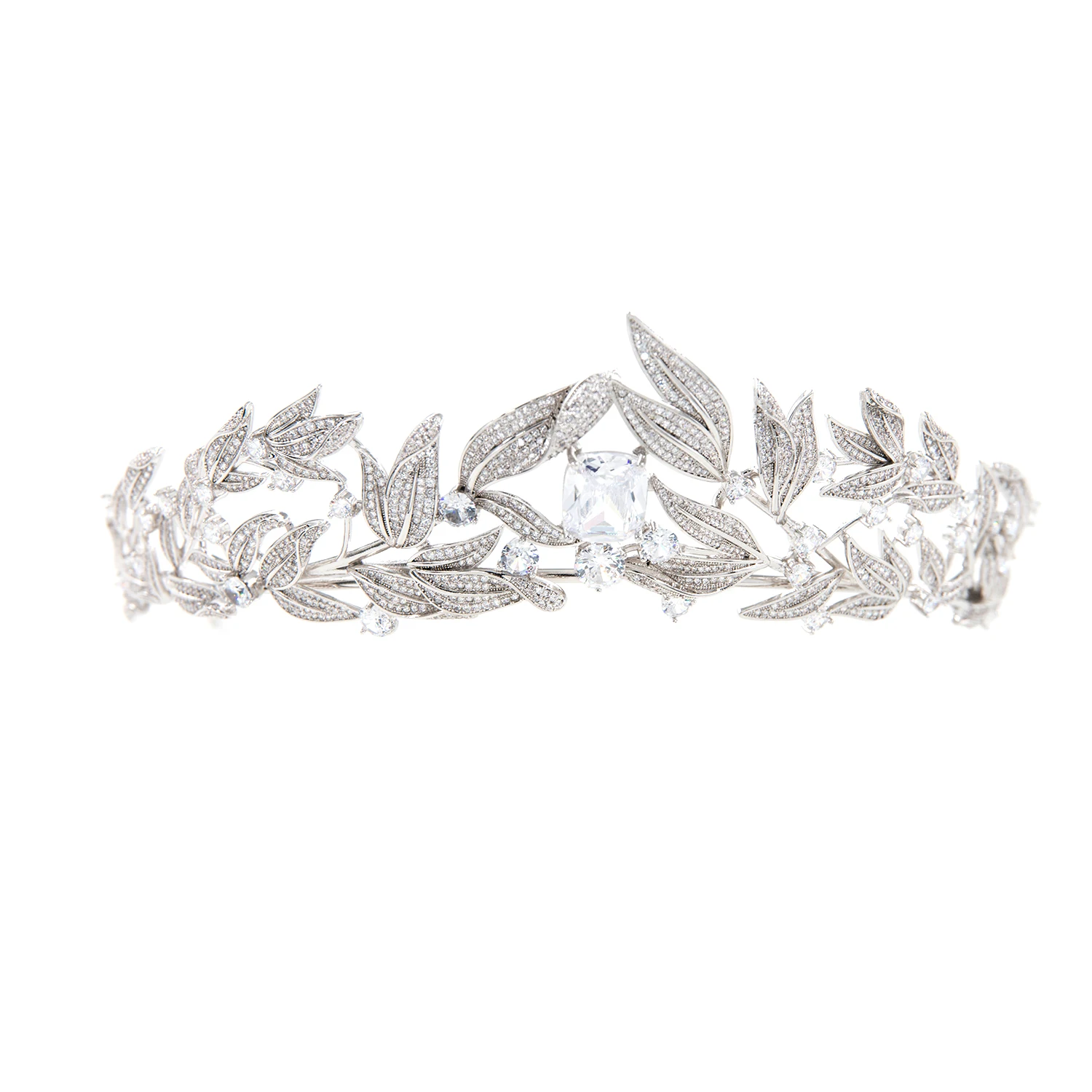 

Classic Cubic Zirconia Leaves Design Wedding Tiaras Bridal Headpiece Hair Jewelry Woman Party Crowns Hair Accessories CH10268A