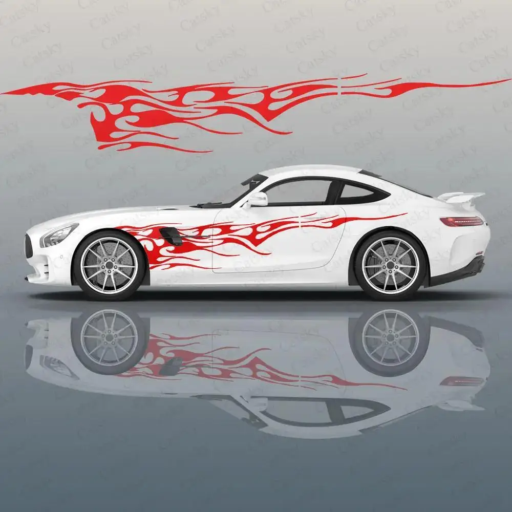 

Custom Irregular Colored Line Print Car Accessories Anime Body Stickers Auto Side Film Decal Body Sticker SUV Decoration Pattern