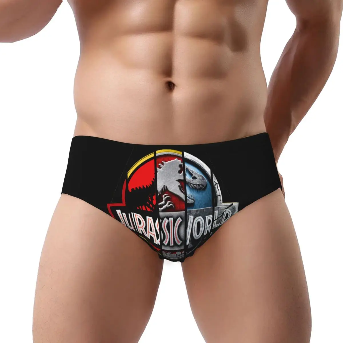 

Custom Men's Jurassic World Logo Evolution Underpants Stretch Dinosaur World Briefs Underwear
