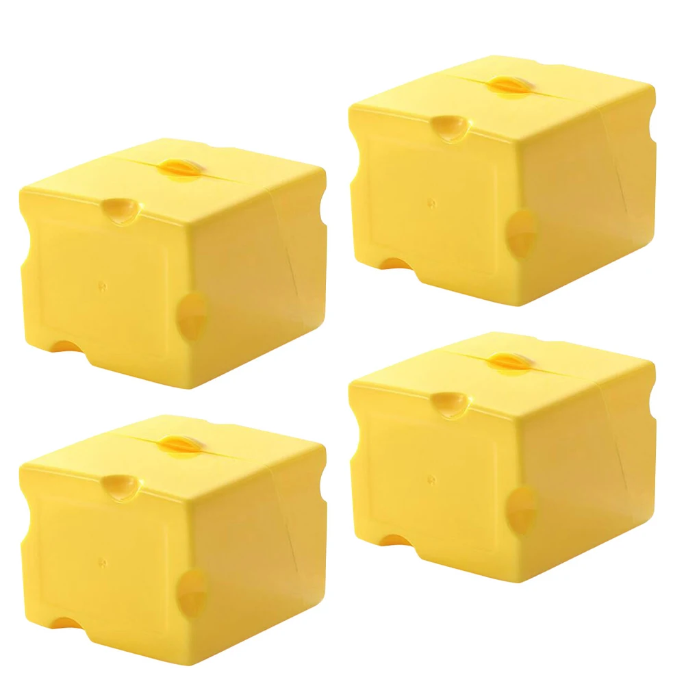 

4Pcs Sliced Cheese Container for Refrigerator ABS Storage Box Space Saving Freshness Preserving Easy Access Kitchen Dairy Holder