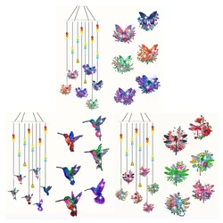 1pc/Set DIY Butterfly Diamond Art Wind Chimes with Bells Windchimes Diamond Art Painting Kits Birds Diamond Painting Wind Chimes