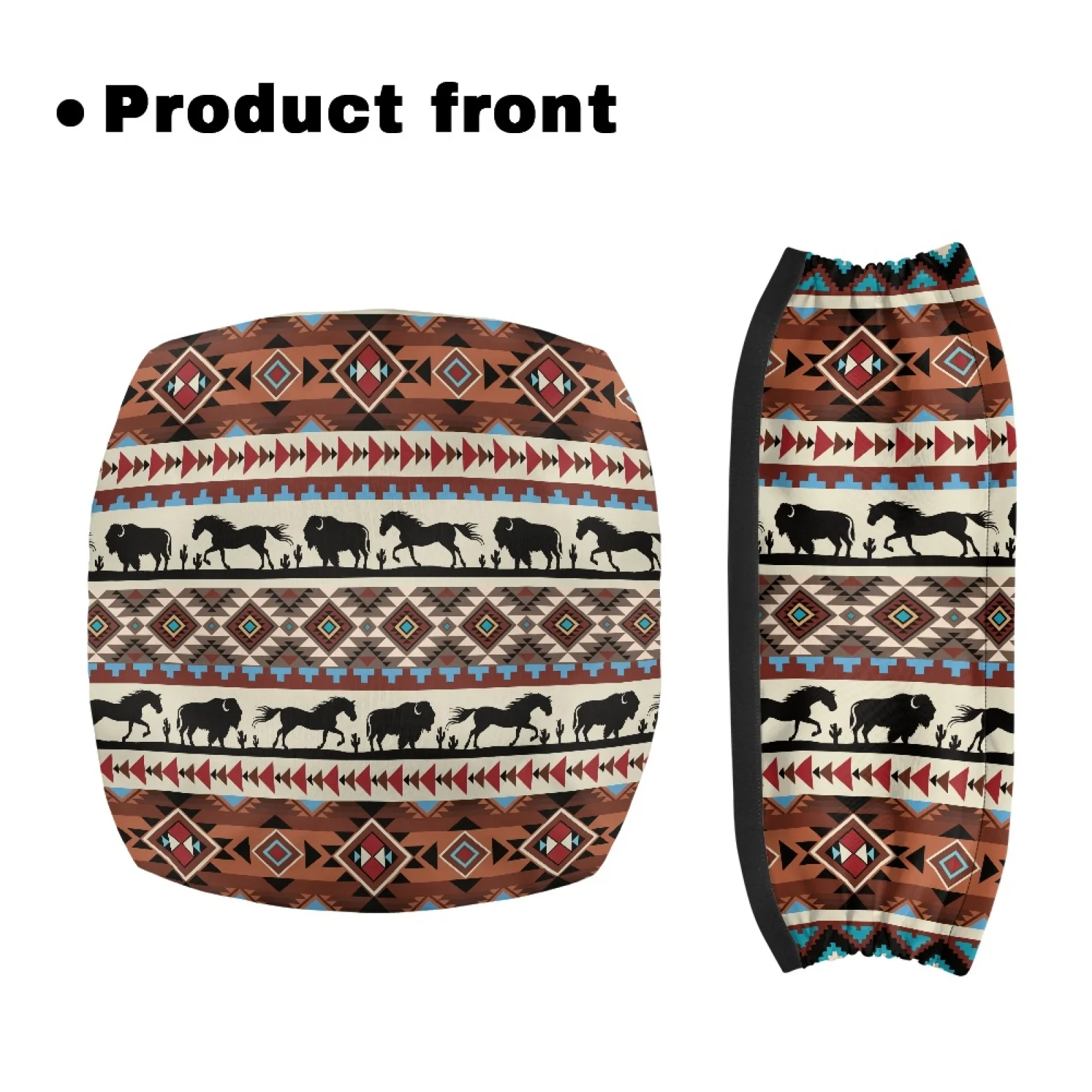 Coloranimal Bison 2PCS Rollator Walker Seat Back Cover Polyester Fabric Rollator Seat Covers for Family