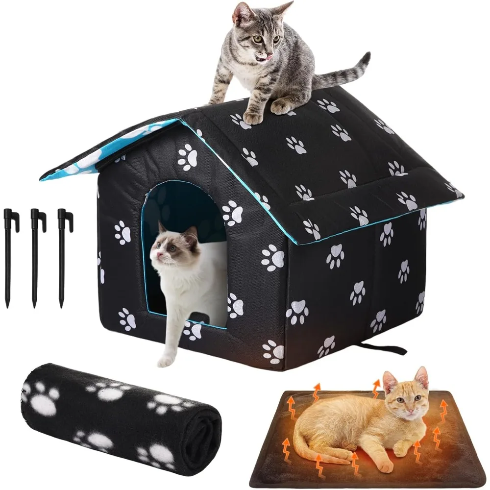 

Outdoor Waterproof Cat House Stray Pet House Outdoor Houses for Feral Cat Houses for Outdoor Cats Dog Collapsible Cat Shelter