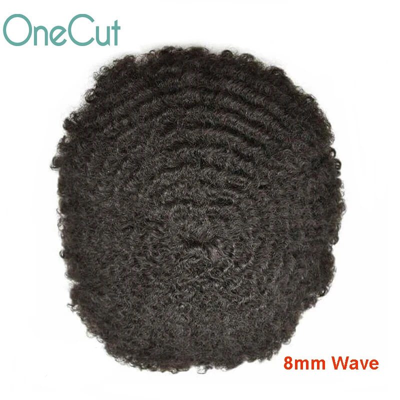 4mm-25mm Afro Curl Mono Men Toupee Remy Wigs Male Hair Capillary Prosthesis Human Hair System Men Hair Replacement Natural Color