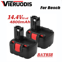 For Bosch 14.4V 4800mAh Ni-MH BAT038 BAT140 BAT040 BAT041 BAT159 2607335275 2607335533 2607335534 2607335711 2607335465 26073356