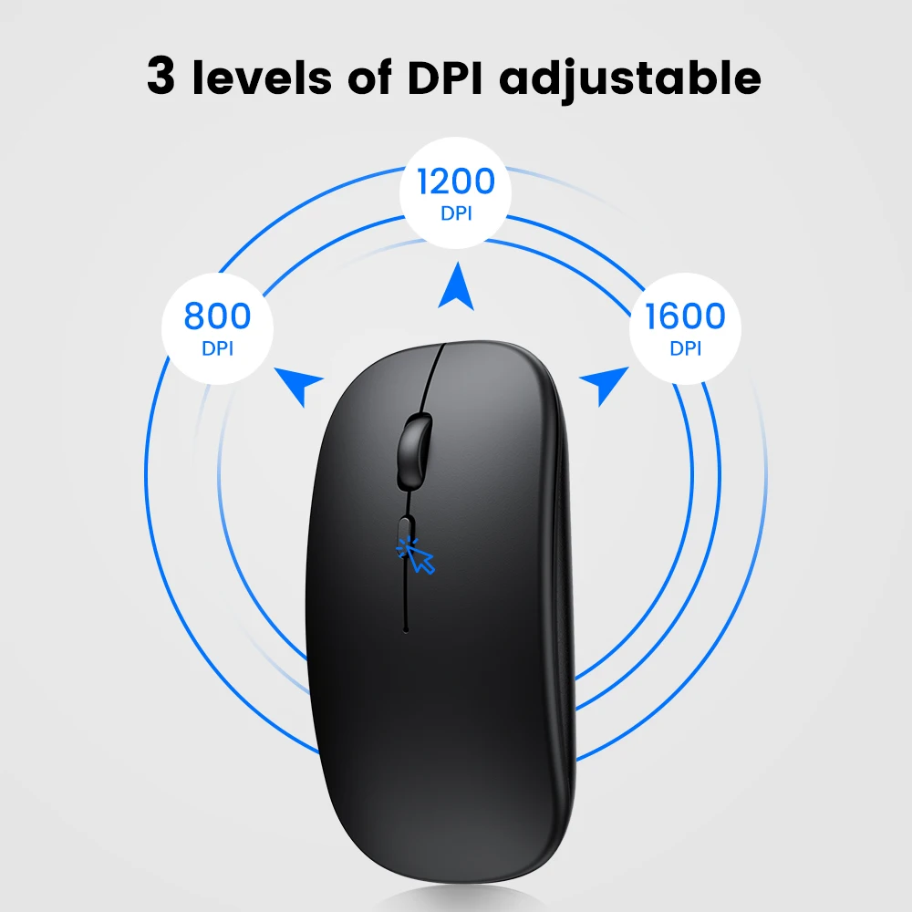 충전식 무선 블루투스 마우스, 컴퓨터 인체 공학적 미니 USB 마우스, 2.4Ghz 무소음 맥북 광학 마우스, 노트북 PC용