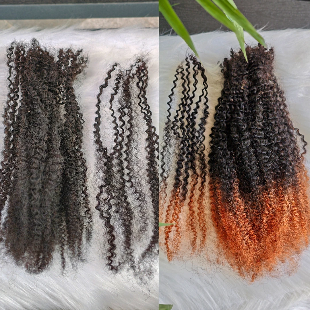 

30g/Lot 4C Afro Kinky Curly Hair Bulk No Weft 100% Crochet Human Hair Colored Bundles for Mini Braid Dreadlock Extension
