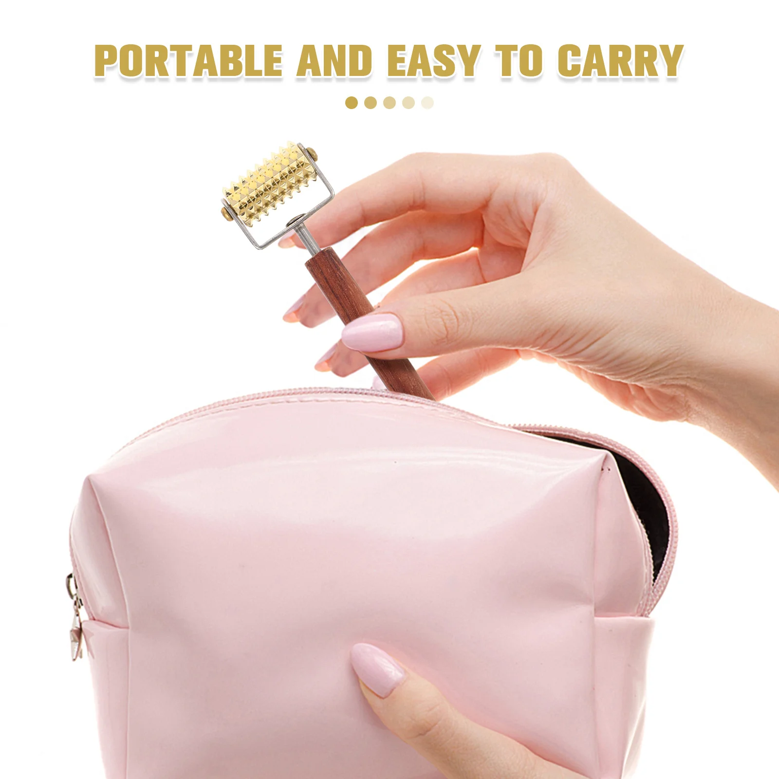 Face Sculpting Massager Ergonomic Wooden Handle 3D Facial Lifting Slimming Tool Dual-End Roller Portable Skincare Device