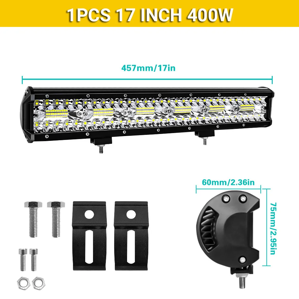 4/7/9/12/17/20 Inch Led Lichtbalk Voertuig 12V Werklamp Bar Spotlight Boot Barra Led Rijden Vrachtwagen ATV SUV 4x4 Lange Afstand