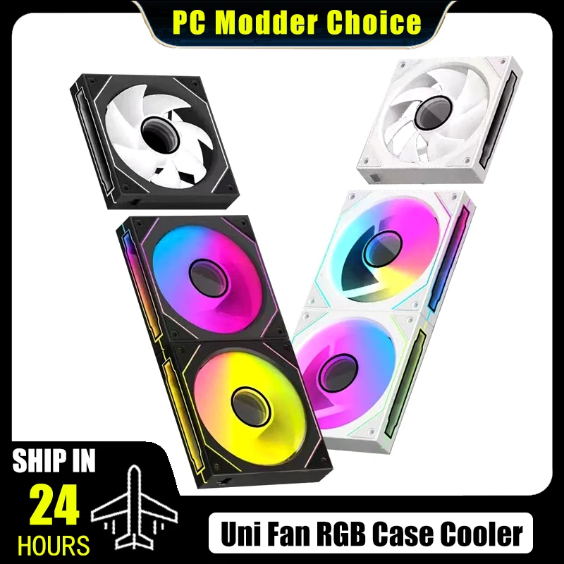 

Infinite Mirror Uni Fan Cabless, 5V ARGB Triple Pack for Clear Side Panel Case Cabinet, Black / White Forward / Reverse Blades