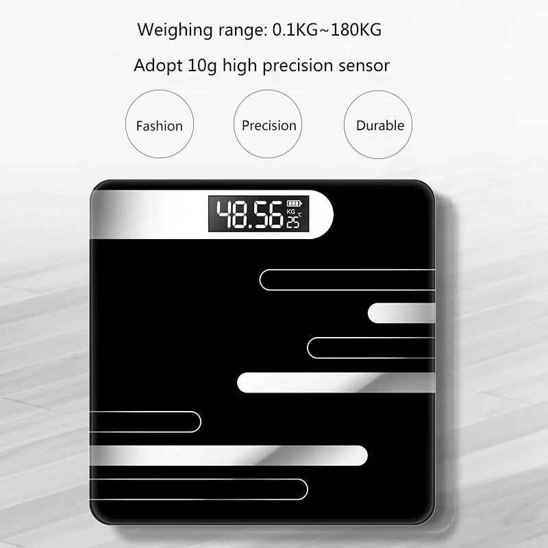 Bathroom Weighing Scale Smart Body Scales LCD Display Glass Digital Weight Scale Electronic Floor Scales Health Balance