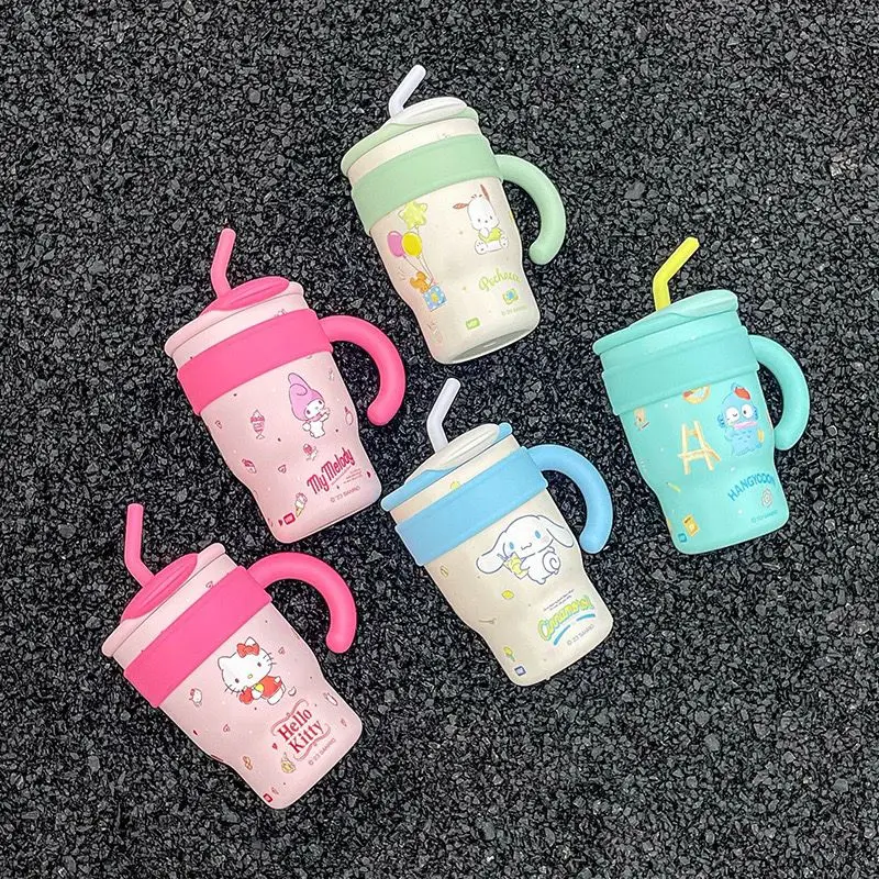 Imagem -03 - Sanrio Olá Kitty Kawaii Garrafa Térmica 304 Y2k Alta Beleza Garrafa de Água de Palha Copo Bonito Caneca do Escritório 700ml Aço Inoxidável