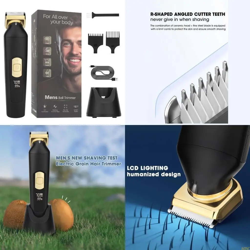 A0NC Professional Groin Body Hair Trimmer Shaver for Men Body Grooming Clippers