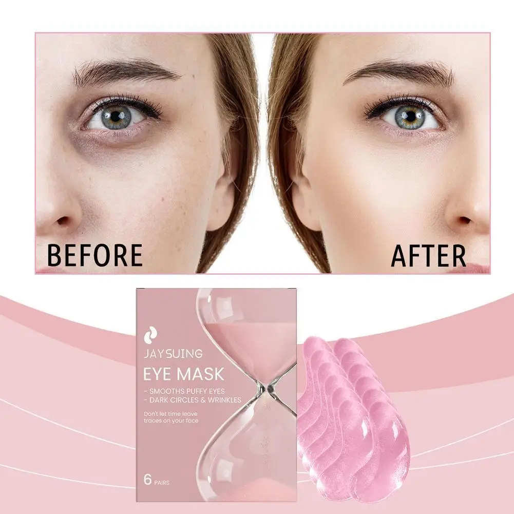 

6pairs Hyaluronic Acid Repair Eye Patches Remove Dark Circles Moisturizing Eye Mask Crystal Collagen Gel Mask Eye Skin Care