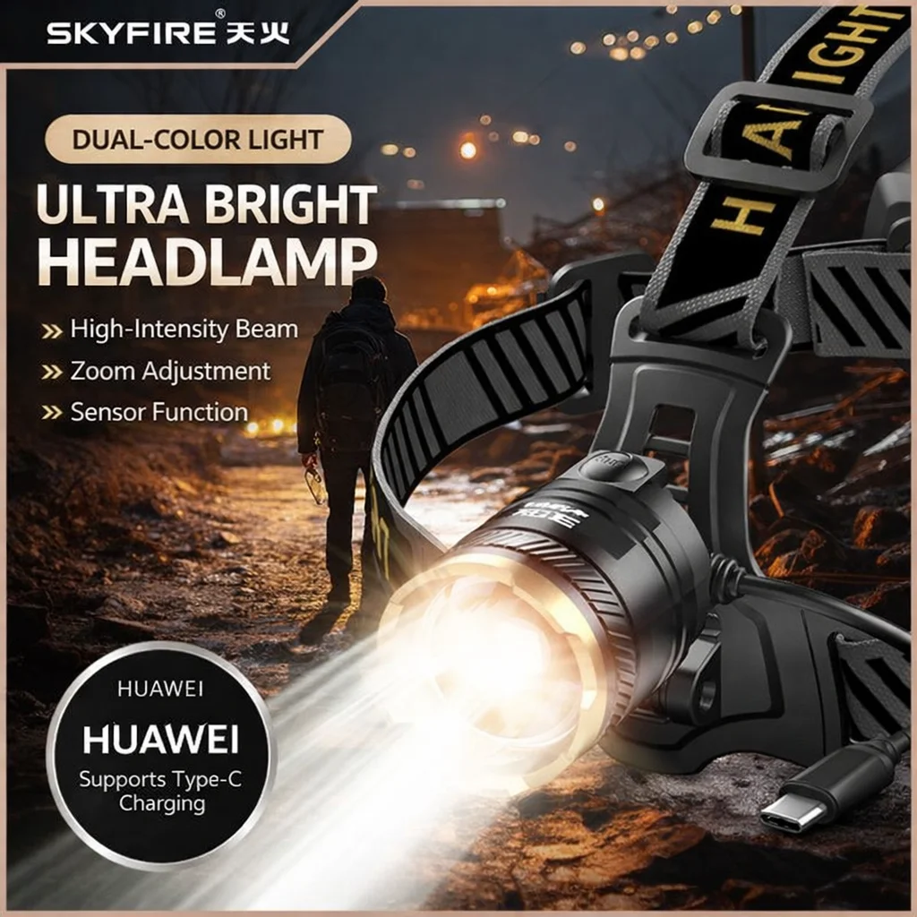 Recharge Headlamp Super Bright LED Headlight Motion Sensor Waterproof Fishing Night Running Mining Long Lasting Lithium Battery