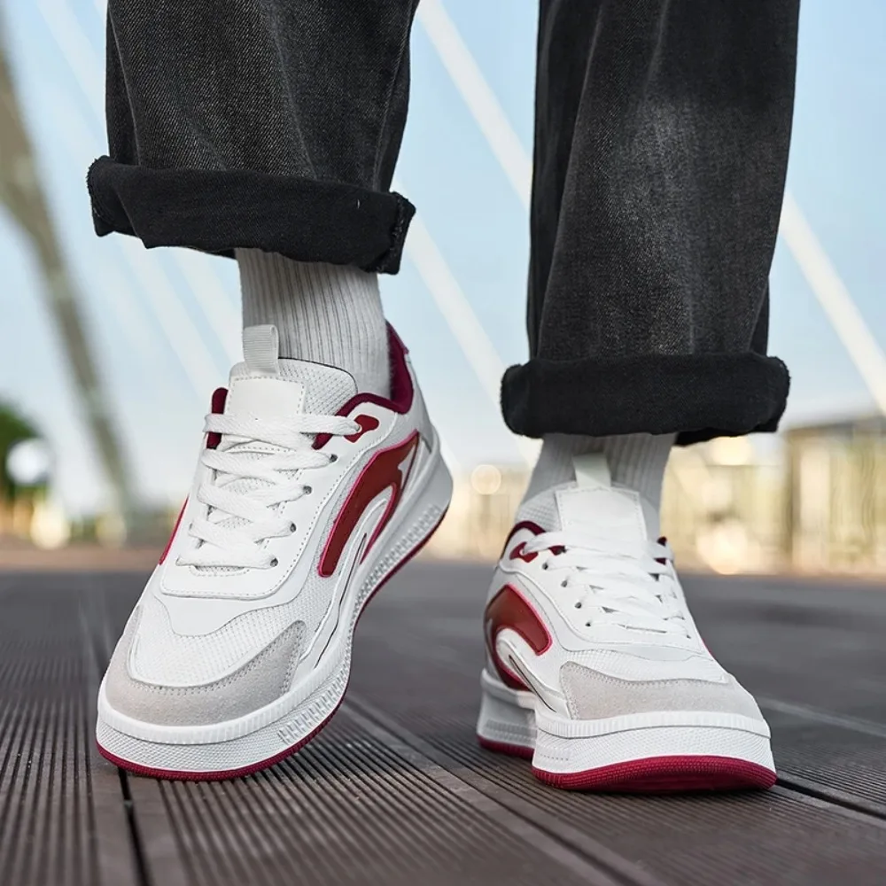 Men Thick Sole Height Boost Mesh Skate Shoes Fall 2026, Breathable Non-slip Durable Daily Casual Sports Sneakers