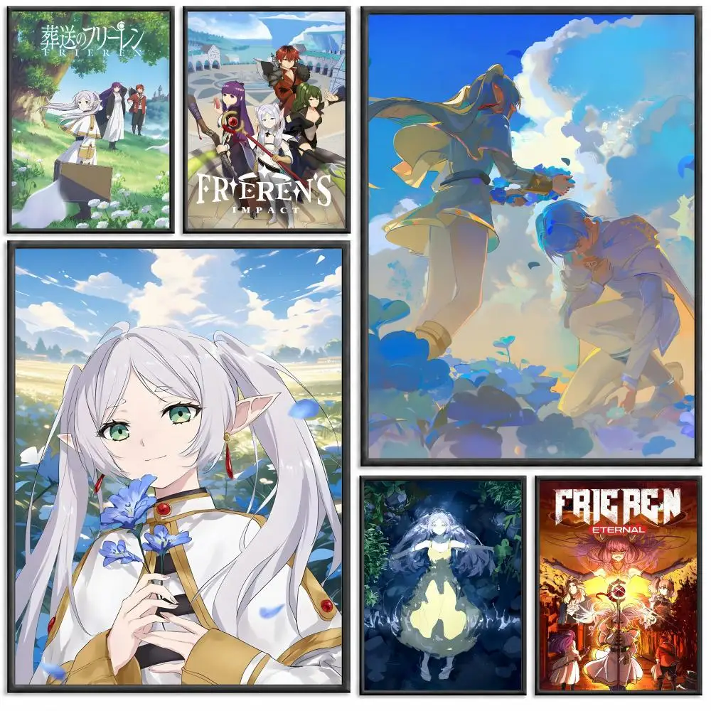 Anime Frieren Poster Modern PP Paper Wall Decorative for Cafe Office Bar Home Wall Decor Gift