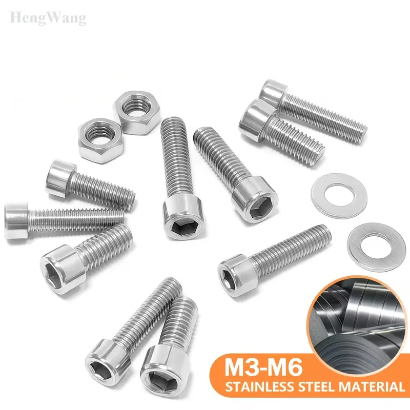 304 Stainless Steel Hex Socket Cap Head Screw Washer Nut Assortment Kit M3 M4 M5 M6 for FPV Drone 670Pcs