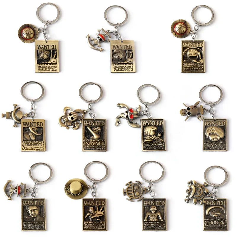 Conjuntos de Llaveros de Anime, sombrero de pirata, figura de barba blanca, colgante de Metal, joyería para Hombre, Llaveros para Hombre, accesorios de recuerdos