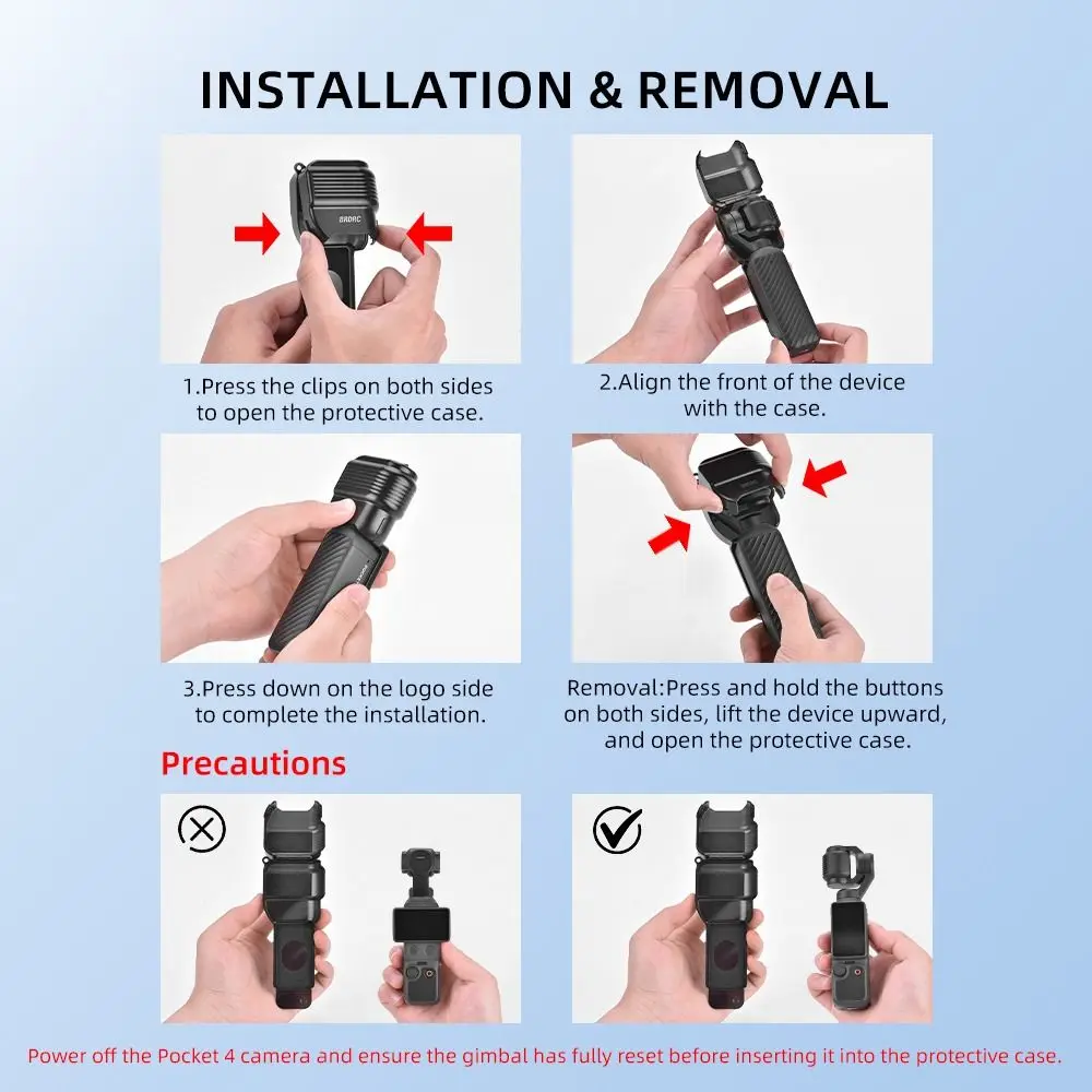 Portable Gimbal Camera Protective Case Ultra-Light Anti-Scratch Screen Protector Flip Cover for DJI Osmo Pocket 4