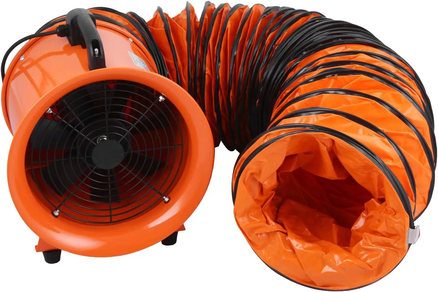 Ventilador Utilitário de Alta Velocidade, 12 Polegadas, 520W, 2295 CFM, Ventilador com 16 pés, Mangueira do duto de 5 m, Ventilador Portátil