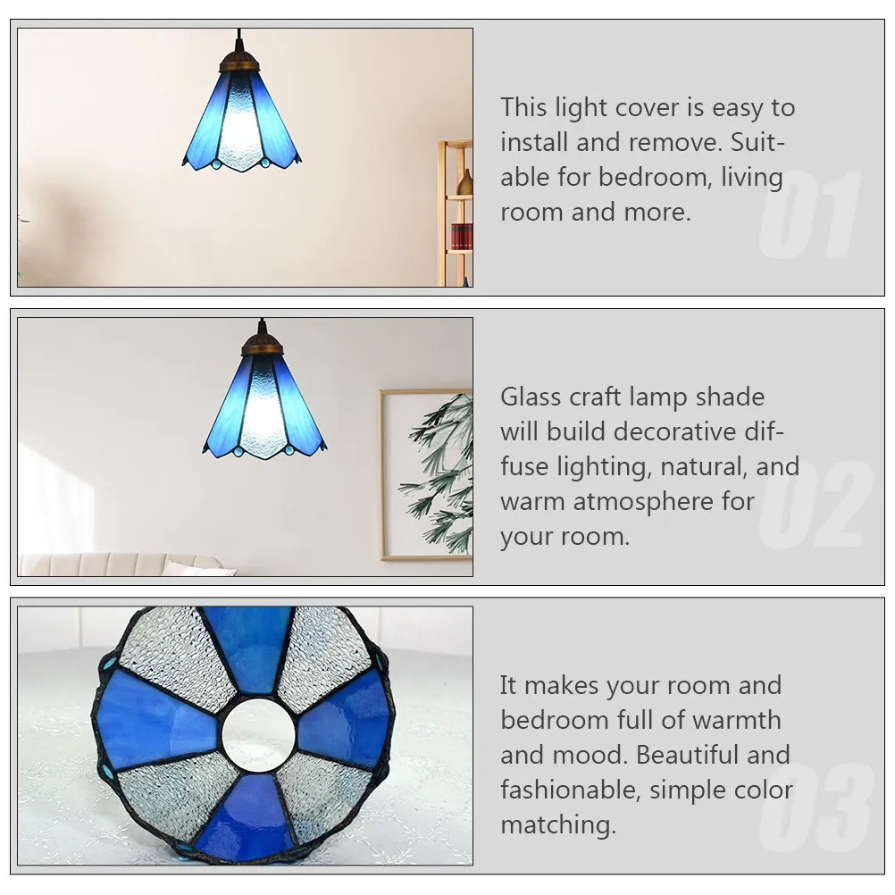1Pcs Glass Craft Light Shade Elegant Simple Design Decorative Lamp Cover for Wall Lamp Bedroom Living Room Warm Atmosphere Home
