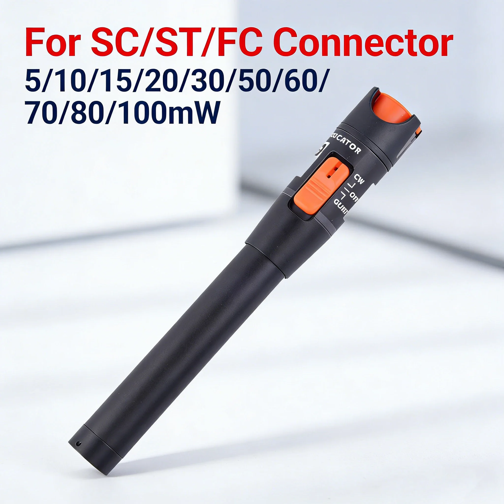 Fiber Visual Fault Locator Fiber Optic Tester Tool 5/10/15/20/30/50/60/70/80/100KM SC/FC/ST Red Light Power Meter