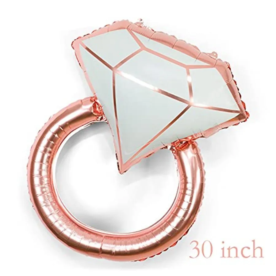 مجموعة بالونات من رقائق الماس مكونة من 5 قطع من لوازم دش الزفاف للعروس لتزيين حفلات الزفاف والخطوبة