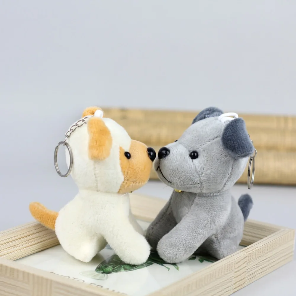 Porte-clés en peluche de chien loup de dessin animé, jouet de chien en peluche doux, porte-clés en peluche, mignon