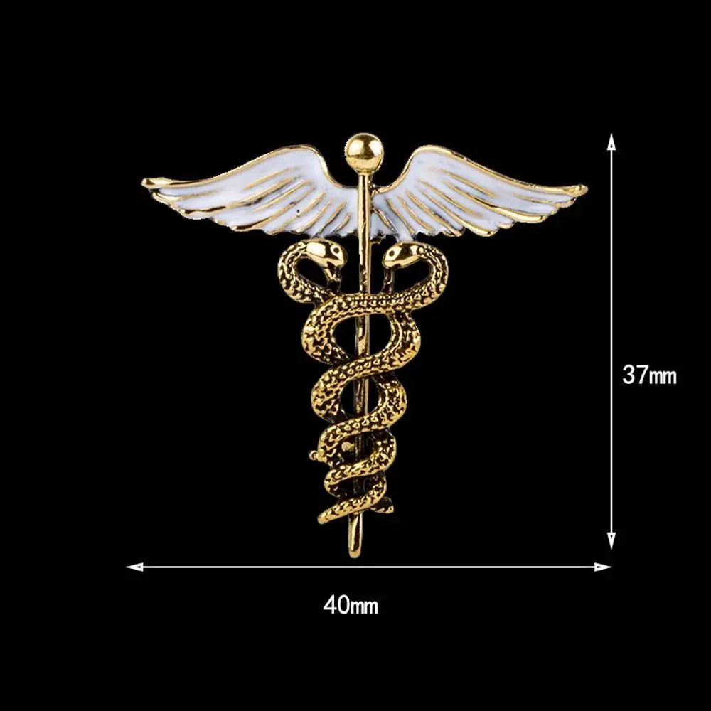 هدية للرجال والنساء الفاخرة طوق الملابس المينا المعادن Caduceus قضيب شارة مجوهرات اكسسوارات الصدار بروش دبابيس #6