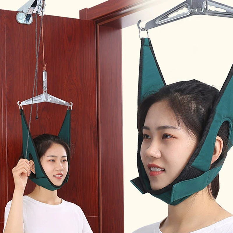 أدوات العلاج بتقويم العمود الفقري الرقبة تسخير الرقبة نقالة معلقة جهاز سحب عنق الرحم الرقبة تمتد حزام عظم العظام لتخفيف الآلام