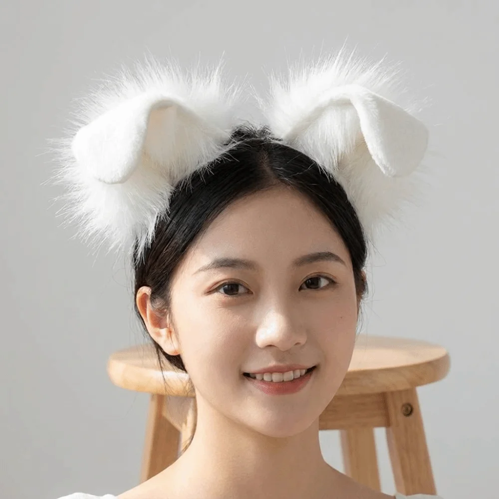Cute Animal Dog Ears Headband Artificial Realistic Lolita Ears Headwear Hair Accessories Reusable Cosplay Headband Festival
