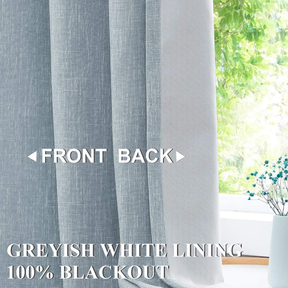 

Rod Pocket Back Tab Total Blackout Bedroom Curtains 95 inch for Living Room Window Panels