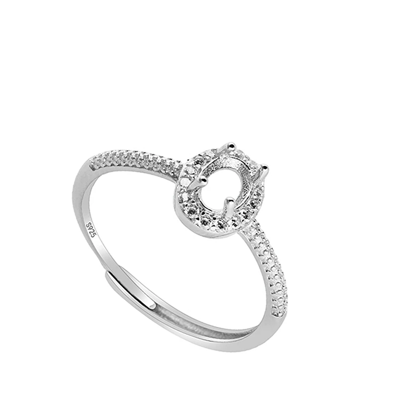 

Обручальное кольцо из стерлингового серебра 925 пробы, 3x5 мм, овальная огранка, кабошон, полукрепление, кольцо с драгоценным камнем