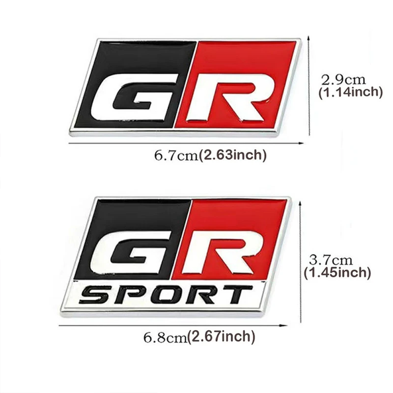 ثلاثية الأبعاد سيارة معدنية ملصق GR الرياضة شعار شارة الشارات لتويوتا HV يارس RZ RC RS C-HR كورولا بريوس هرير كامري تاكوما rav4
