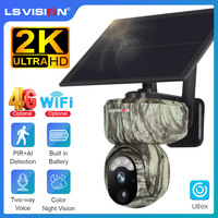 LS VISION 4MP Solar Trail Camera Wireless Outdoor 4G/WiFi PTZ Human/Animal Detection 2-Way Talk IP66 Waterproof Security Cameras