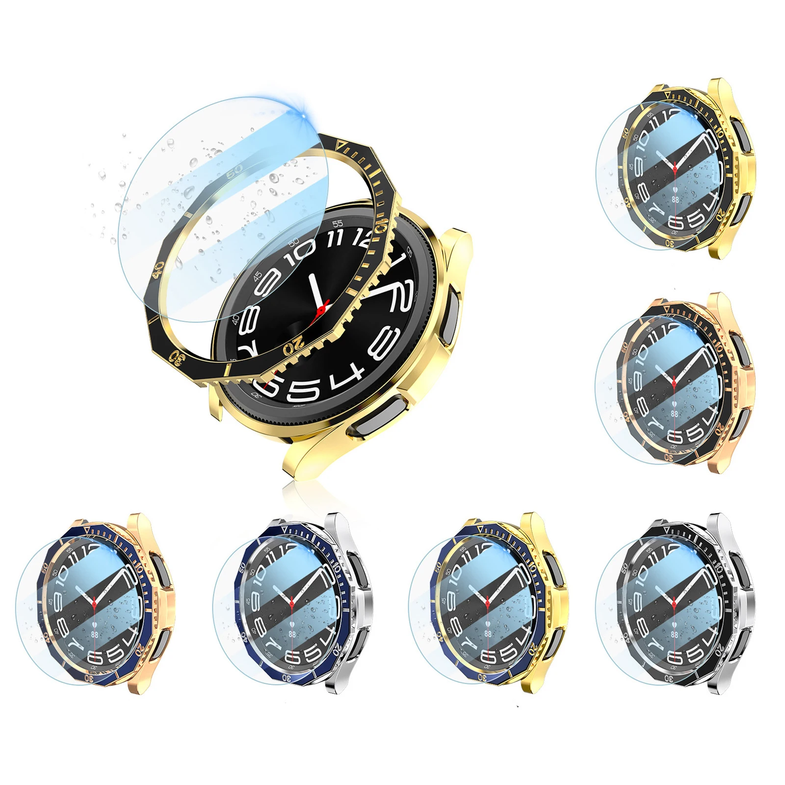 3in1 Case+Bezel Ring+Tempered Glass PC Frame Screen Protector 6Classic Accessories For Samsung Galaxy Watch 6 Classic 47mm 43mm