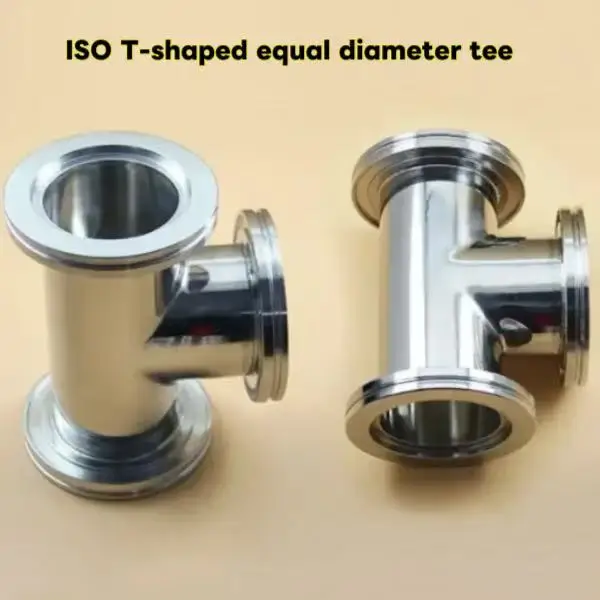 

Тройник Т-образной формы с вакуумным фланцем, ISO63 ISO80 ISO100 ISO160 Т-образный соединительный адаптер из нержавеющей стали Равный диаметр с тремя зажимами