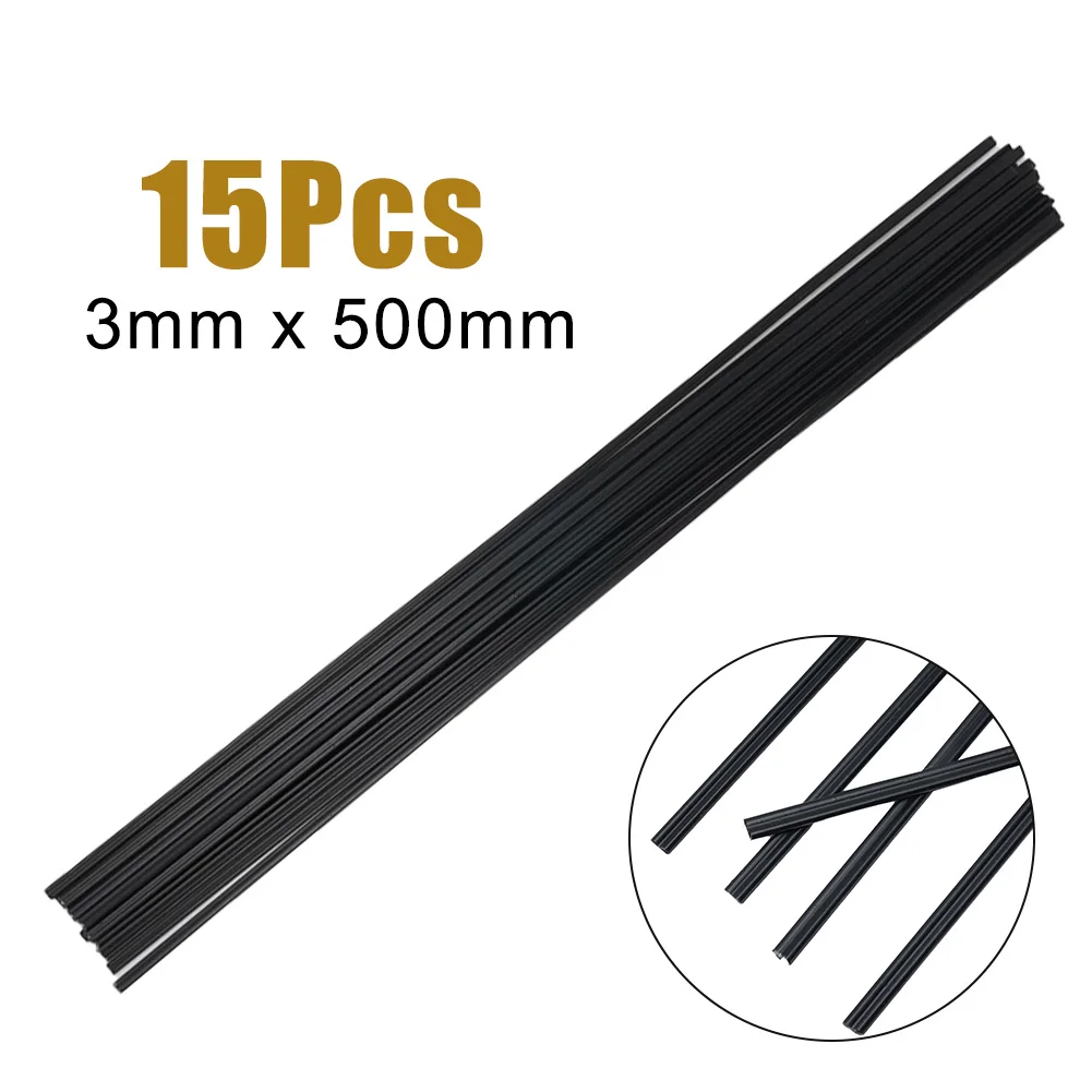 15pcs/Set New 15 Packs 15 X Plastic Welding Rods Welding Rods Triangular Anti-alkali Black For Welder Tool Set