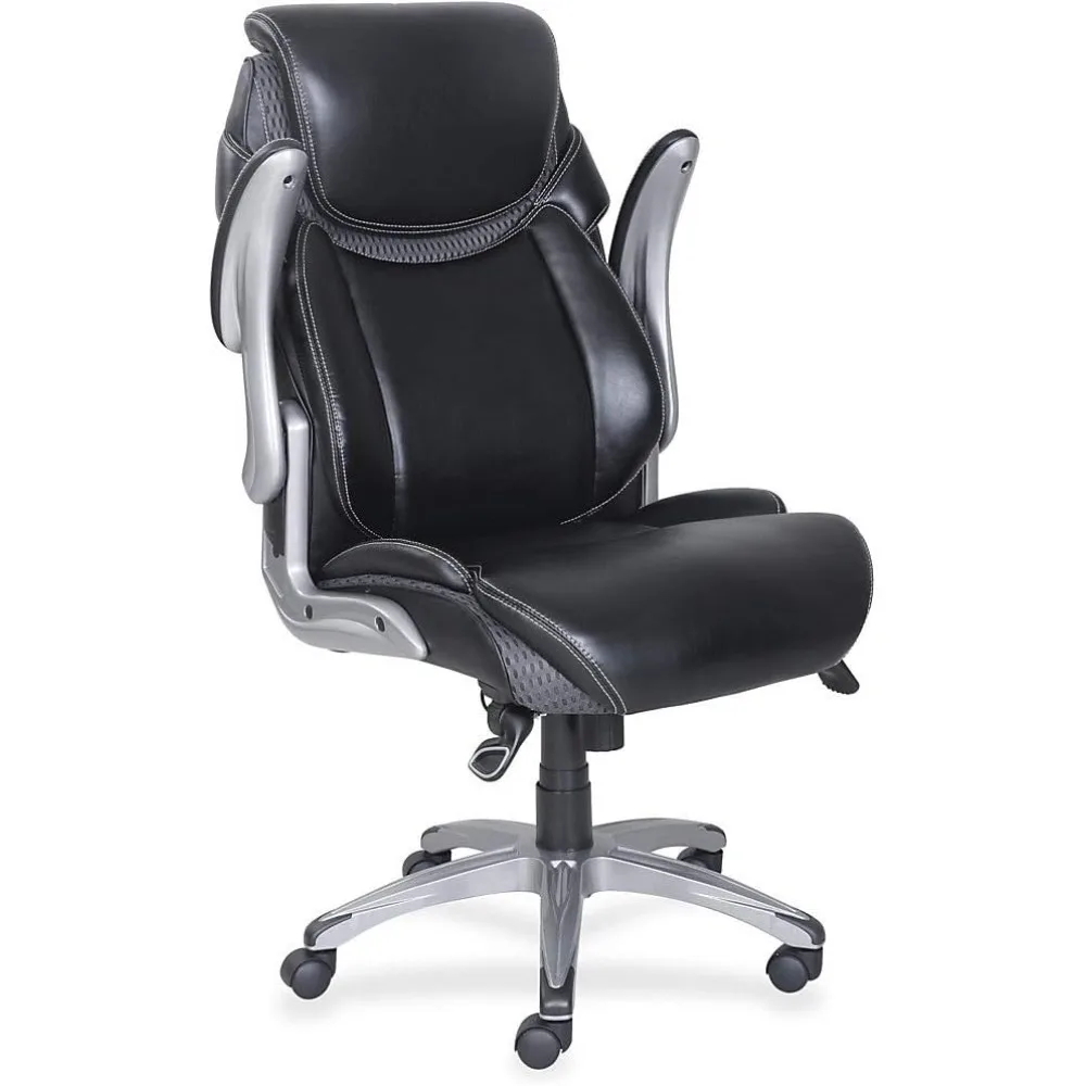

Wellness by Design Executive Chair, High-Back, Bonded Leather, Black