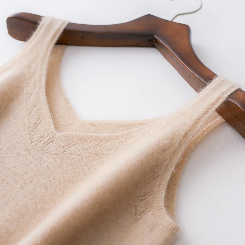 

Универсальный вязаный шерстяной жилет для похудения, пуловер с v-образным вырезом, весна-лето-осень, модный свободный крой, цельный предмет