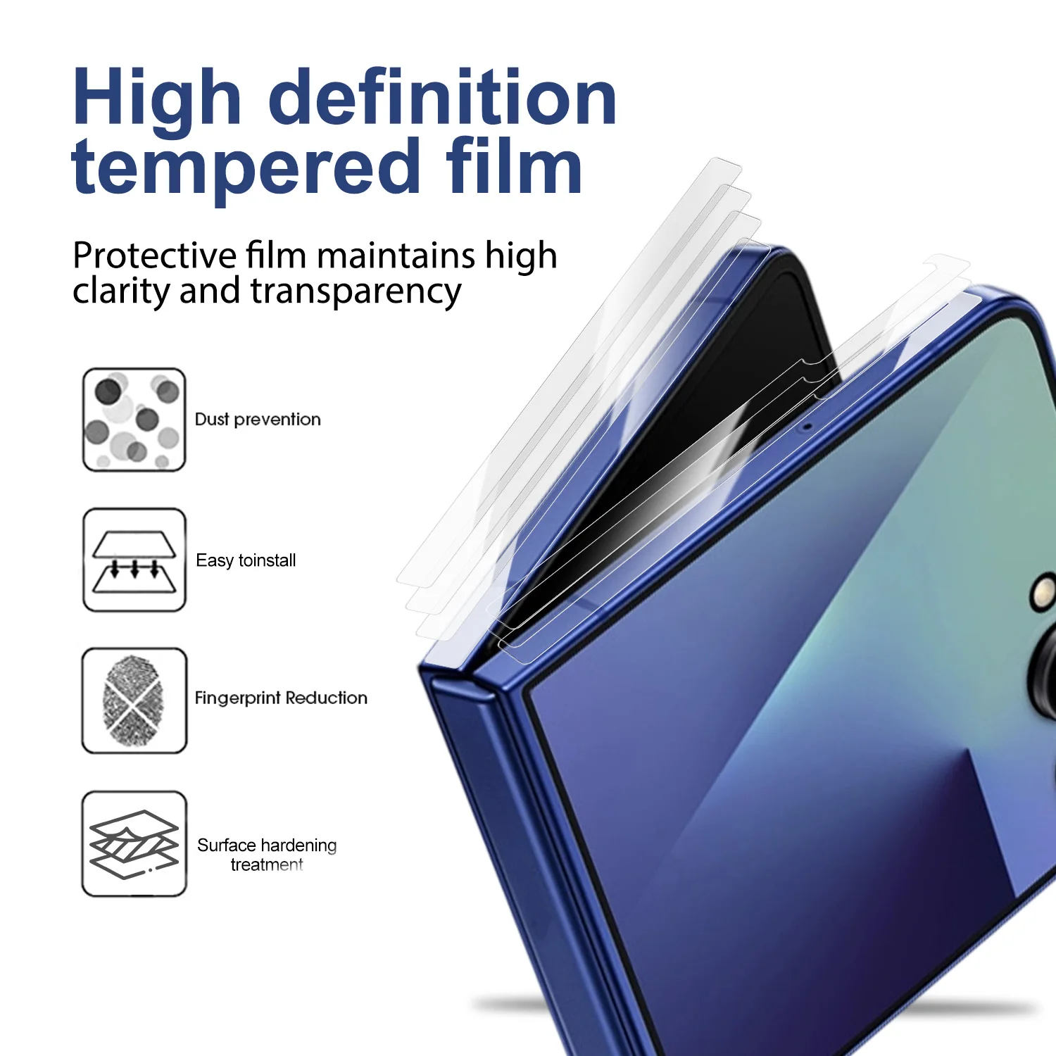 2 مجموعات HD هيدروجيل فيلم مرنة بولي TPU الحدود فيلم المضادة للخدش إطار الهاتف أفلام ملصقات واقية لسامسونج غالاكسي Z الوجه 7
