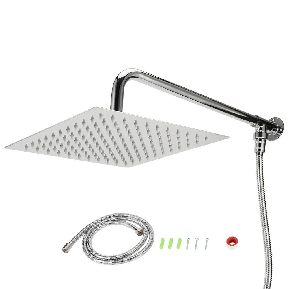 

Ultra Thin Rainfall Shower Head High Pressure Stainless Steel G1/2 Thread for bathroom Fixture
